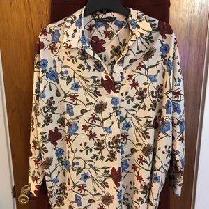 ZARA Womens Basic Floral blouse size M